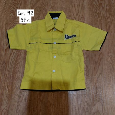 Vespa Jungenhemd Kurzarm Gr. 92 Sommer gelb schwarz