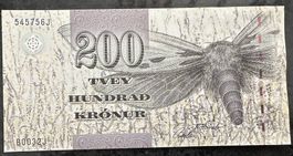 200 Färöische Kronen Geldschein - Top Zustand!