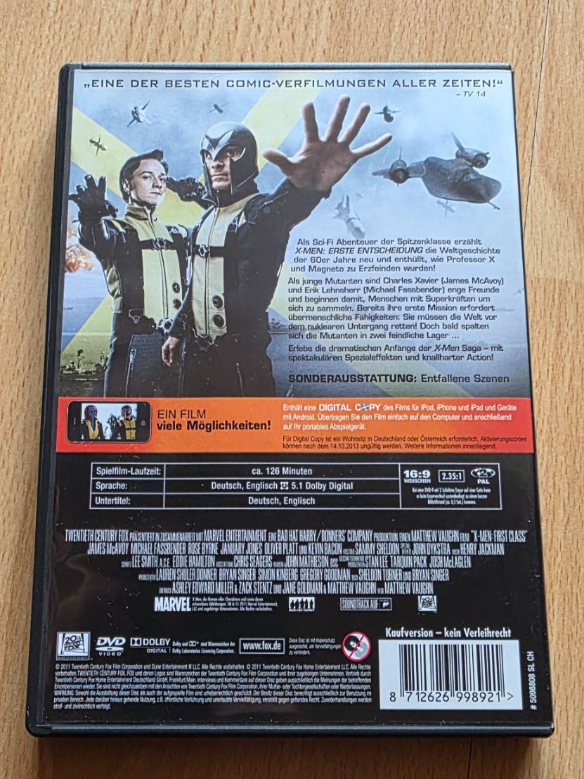 Tutti i DVDs: X-Men: Erste Entscheidung – Usato da Niederbipp venduto da Tamara15101995 1