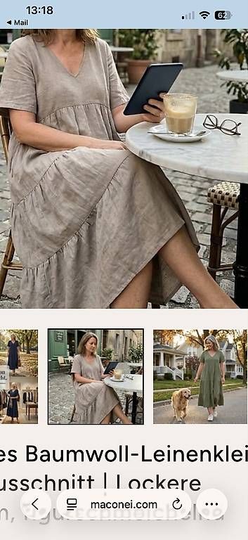 Vestiti: Langes Baumwoll-Leinenkleid Neu Gr. 50 – Usato da Aarau venduto da Eemily 1