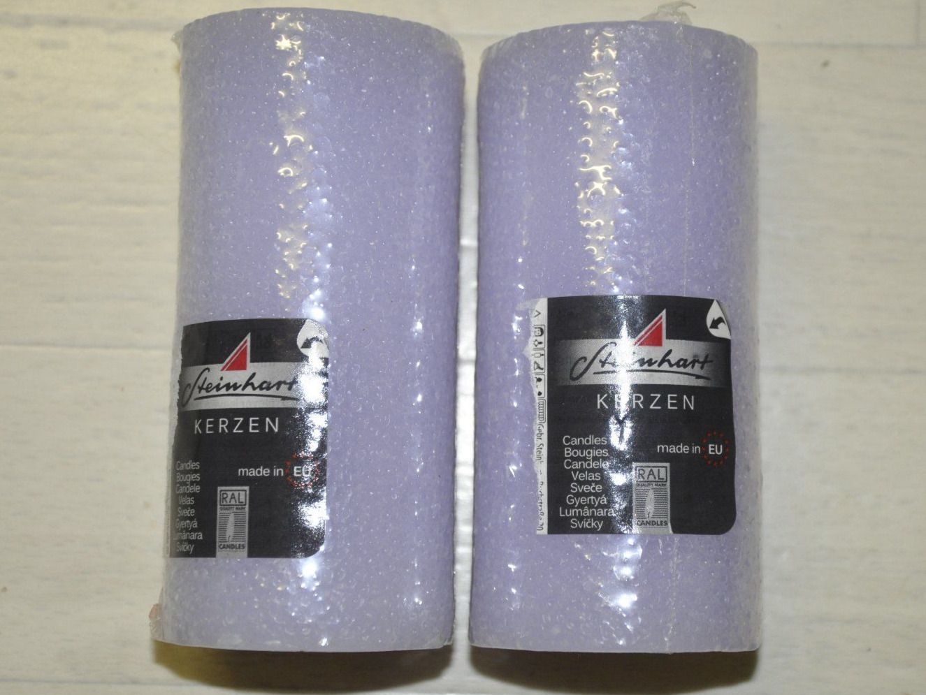 Candele: 2 lila Kerzen Geschenk – Nuovo e nell'imballaggio originale da Oberrüti venduto da ELALL
