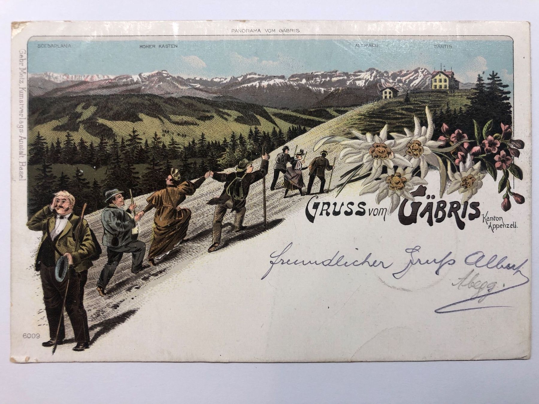 Cartoline postali: AK Gruss vom Gäbris Litho 1898 – Usato da Nunningen venduto da anclaudia 1
