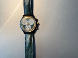 klassischer Swatch-Chronograph in grün "der ersten Stunden"