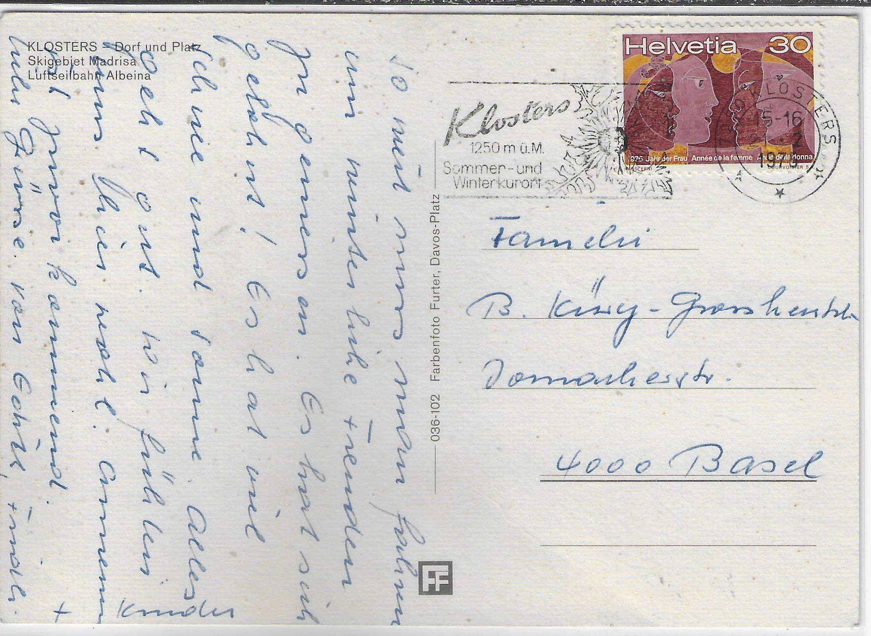 Cartoline postali: Klosters - Luftseilbahn Albeina – Usato da Ettingen venduto da Kartenplanet 1