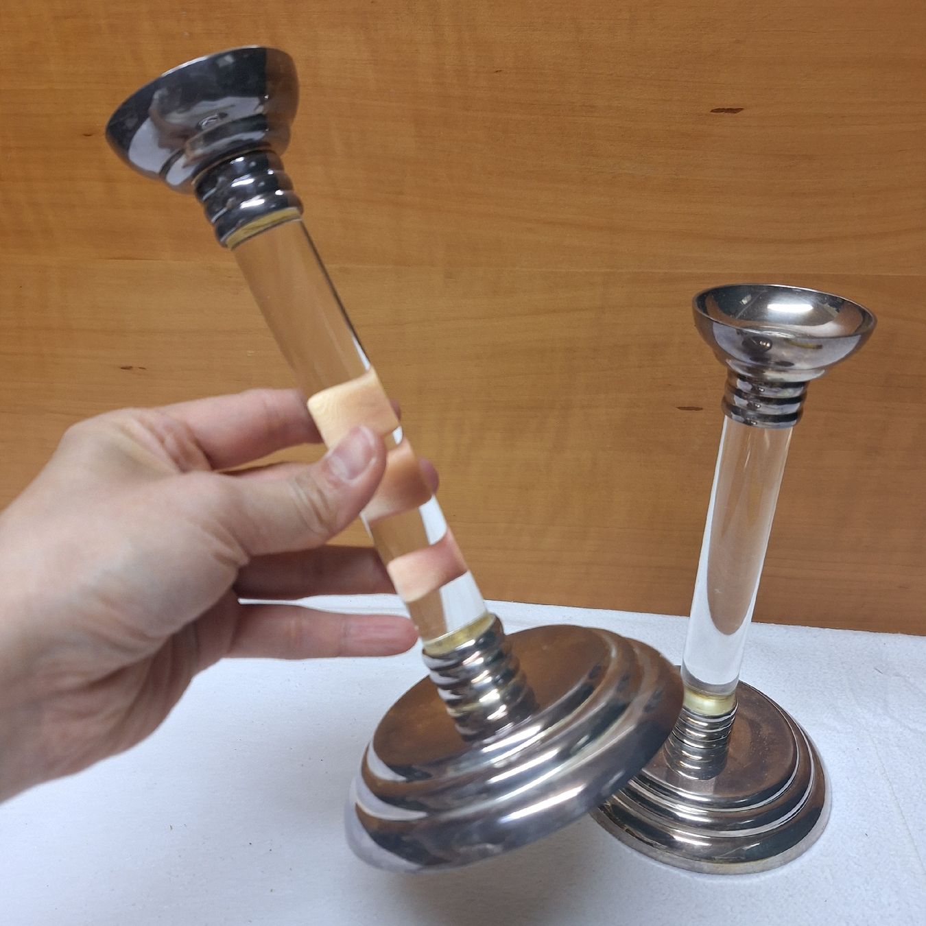 Kerzenständer: Versand möglich! Elegante Kerzenständer, Materialmix – Gebraucht aus Winterthur von Goldpipau 8