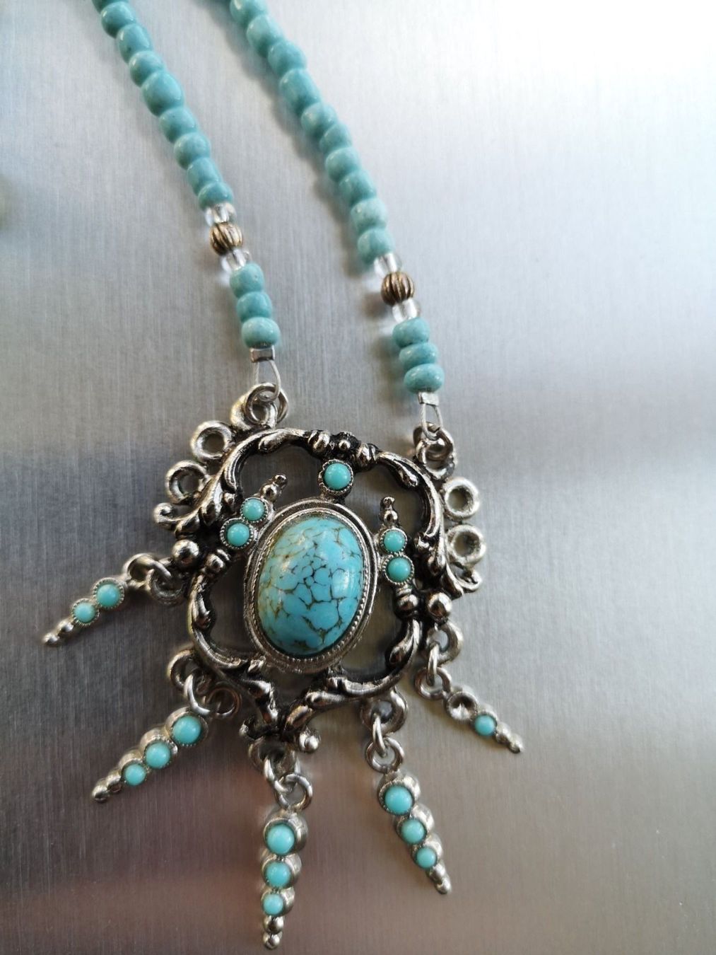Ketten: Kette Türkis Boho Ethno Vintage – Neu (gemäss Beschreibung) aus Ennetbaden von Rosen1 1