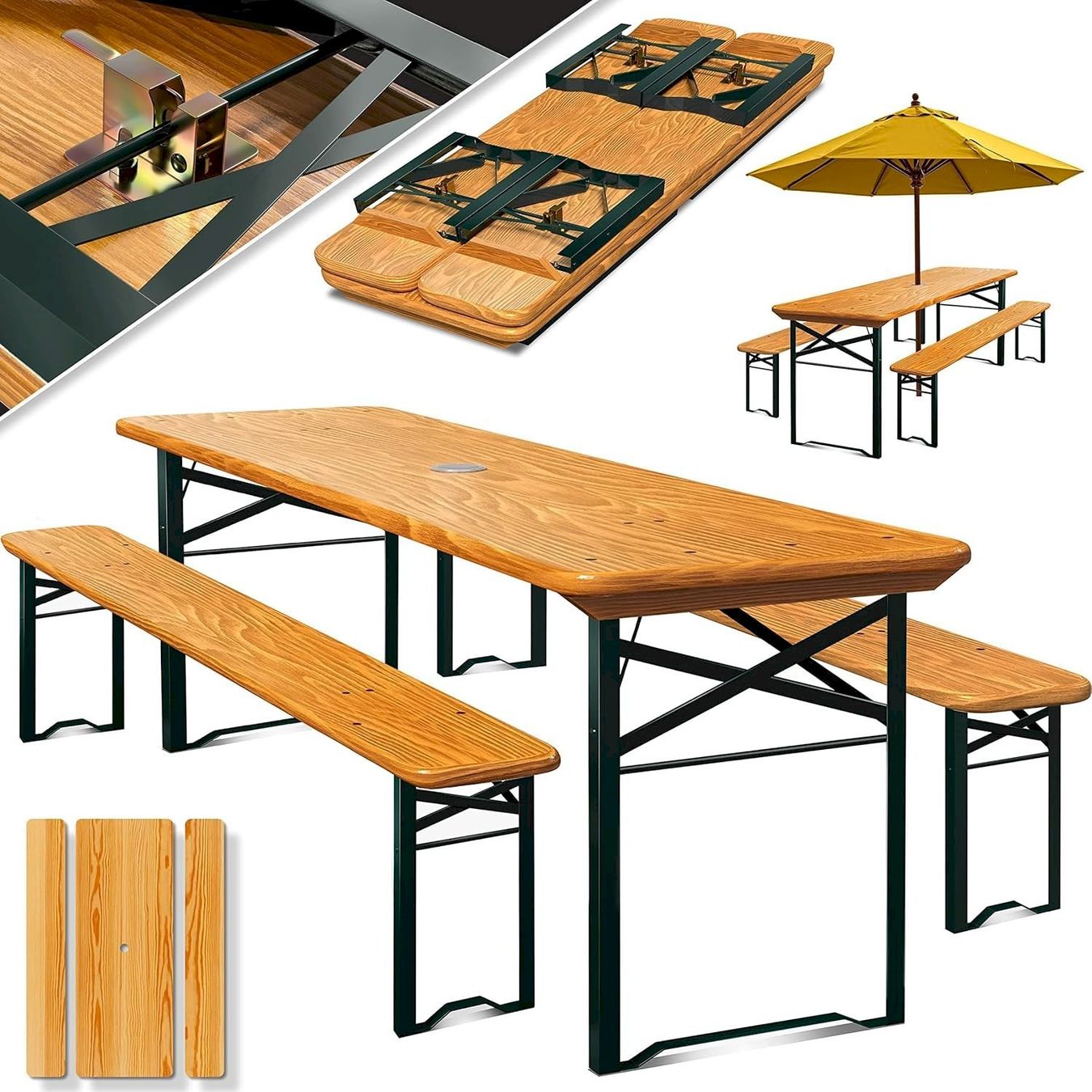 Salotti da giardino: Bierzeltgarnitur 3-Tlg 170x46x75cm – Nuovo e nell'imballaggio originale da Bottighofen venduto da zaap