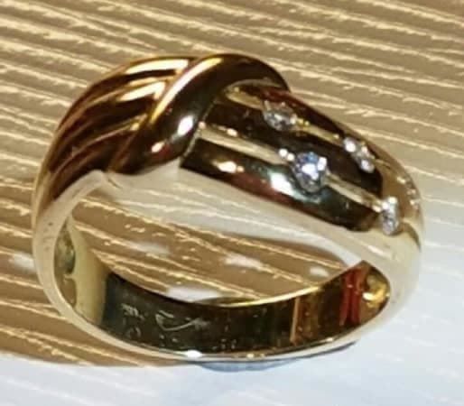 Anelli: Schöner Goldring 750 + 5 Brillanten – Usato da Unterägeri venduto da Altgoldschmuck 8
