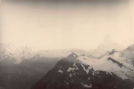 5 Fotos s/w aus Flugzeug über den Alpen, geschätzt 1940-45