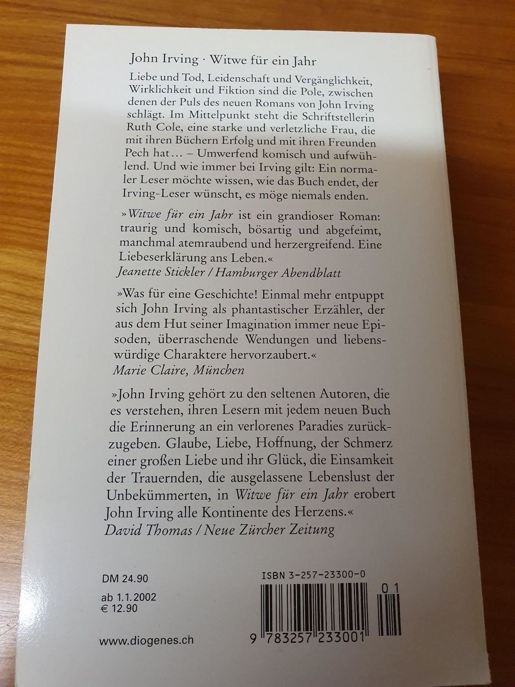 Bücher: Witwe für ein Jahr- John Irving – Gebraucht aus Oberdorf BL von BaldenEagle 1