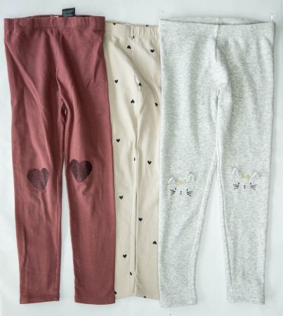 3x Winter-/Fleece-Leggings für Mädchen, Gr. 134 / 9 Jahre