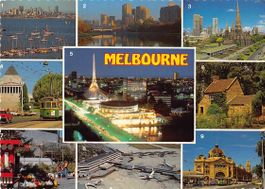 Schöne Ansichtkarte 1984 MELBOURNE FLUGHAFEN Flugpost
