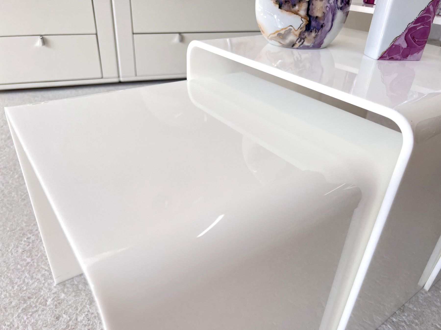 Tavoli: 70/80er 3er Beistelltisch - Plexiglas – Usato da Walzenhausen venduto da stilvollwohnen 4
