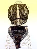 Damen BH Intimissimi Crop Top Spitze Schwarz Grösse M Neu