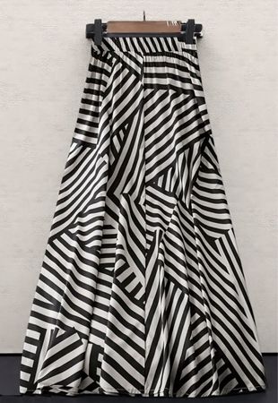 Gonna lunga a righe bianche e nere-tg M/L-nuovo