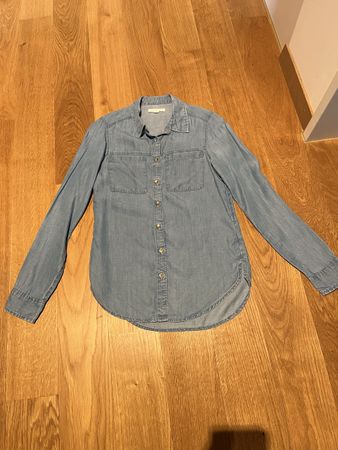 Hemd Bluse Damen jeans hellblau XS 34