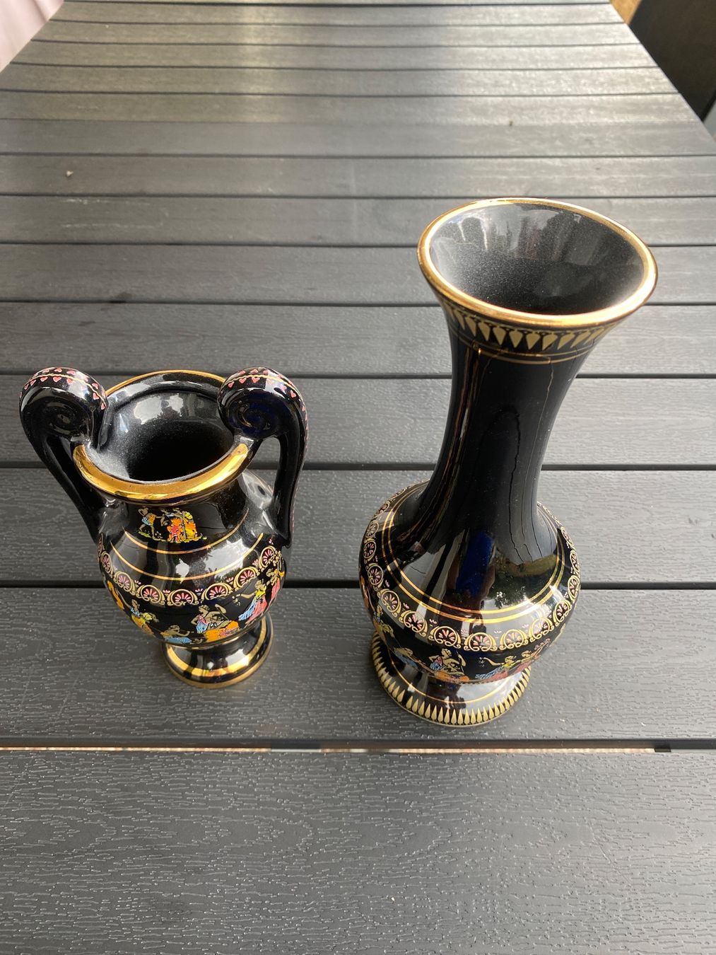 Vasi & Recipienti: 2 vases décorés grecs faits à la main or 24 carats – Usato da Farvagny-le-Grand venduto da Berlioz08