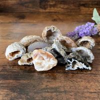 ✲ 2 Stk. Achat Geoden Hälften ✲ 15g / 45mm Agate Rohstein