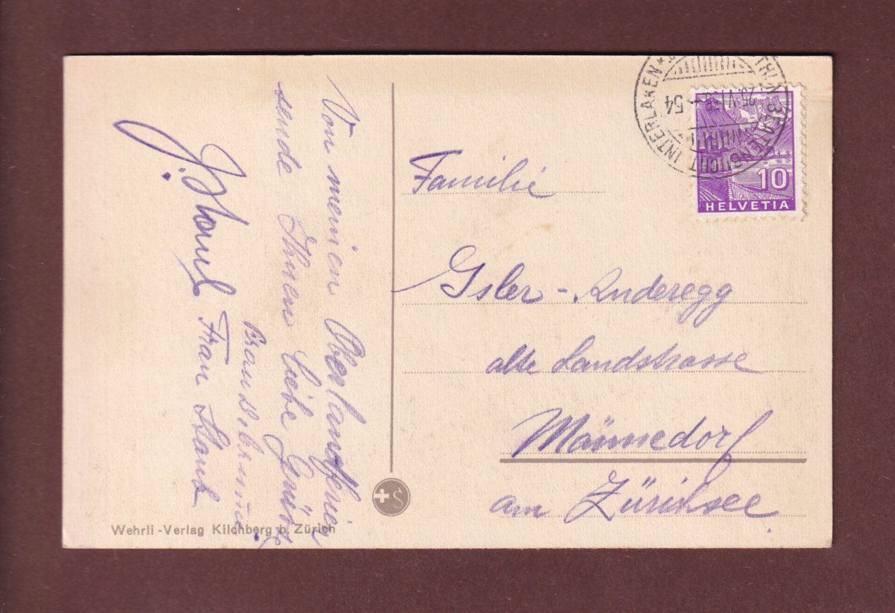 Cartoline postali: BEATENBERG - Jungfraubrücke - 1938 – Usato da Pully venduto da nicecards-shop 1