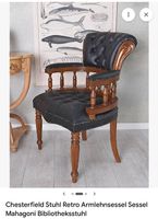 Chesterfield Retro Armlehnsessel Mahagoni 