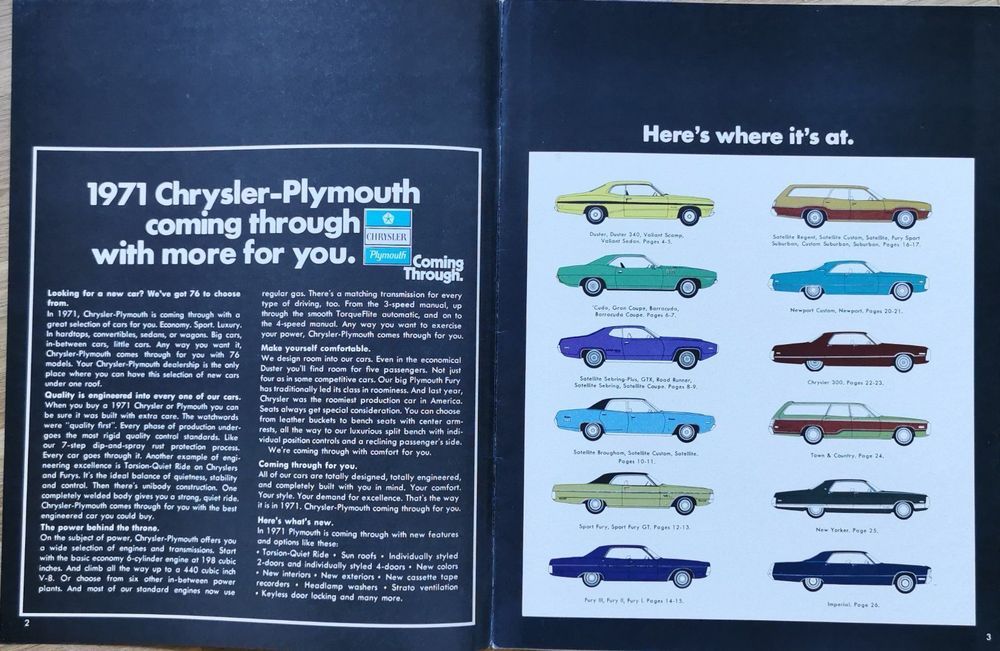 Chrysler Documenti: CHRYSLER - PLYMOUTH  1971 MOPAR – Nuovo (secondo la descrizione) da huenenberg venduto da Suizofelize 9