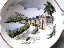 Aschenbecher Ottlinger Porzellan alt Lugano Tessin