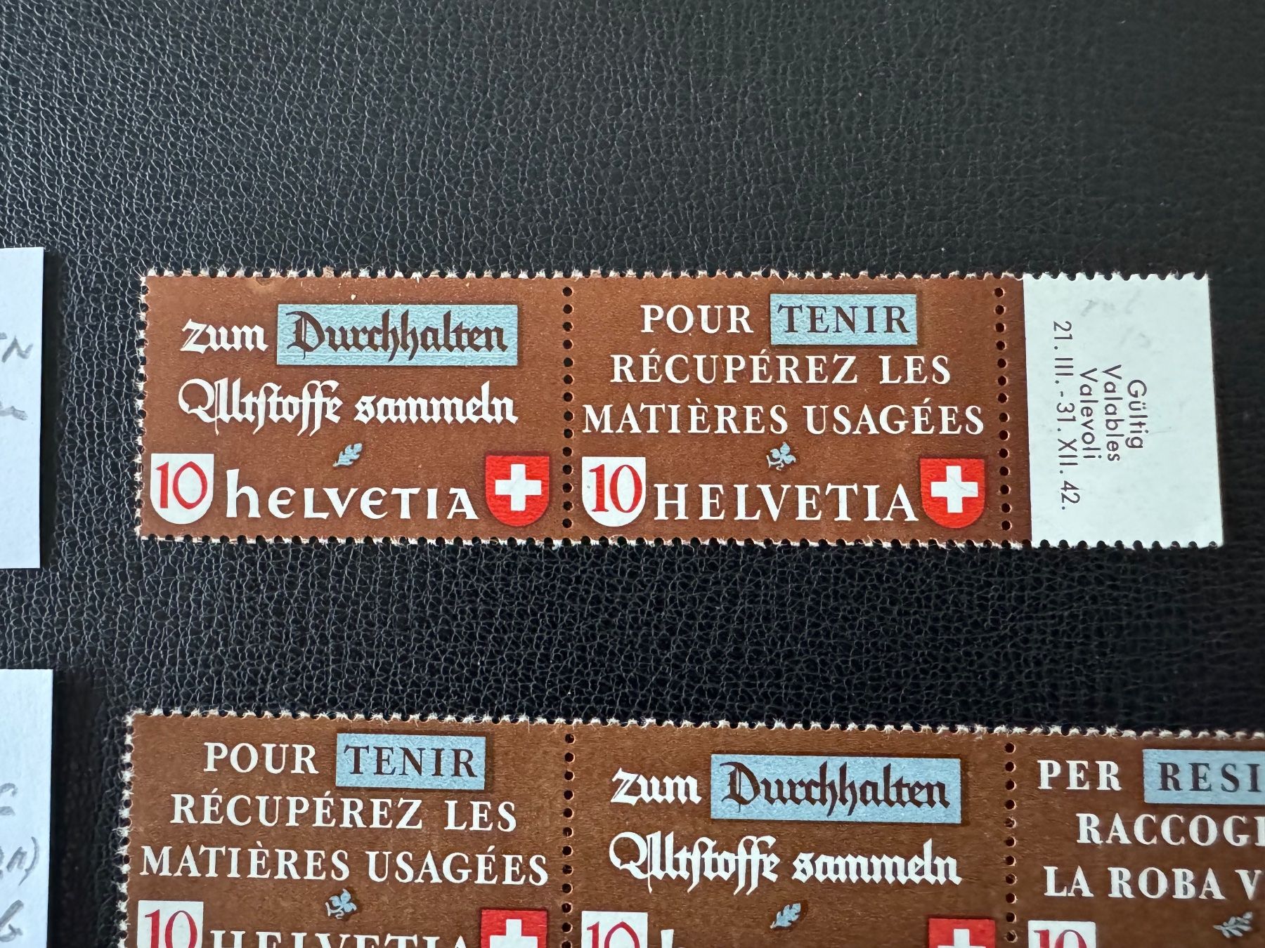 Alle Briefmarken: Altstoffverwertung 1942, Abarten, postfrisch/ungebraucht – Gebraucht aus Stallikon von HILDECH1 2