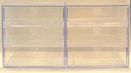 Schubladenbox transparent 3 Fächer 2er Set neu