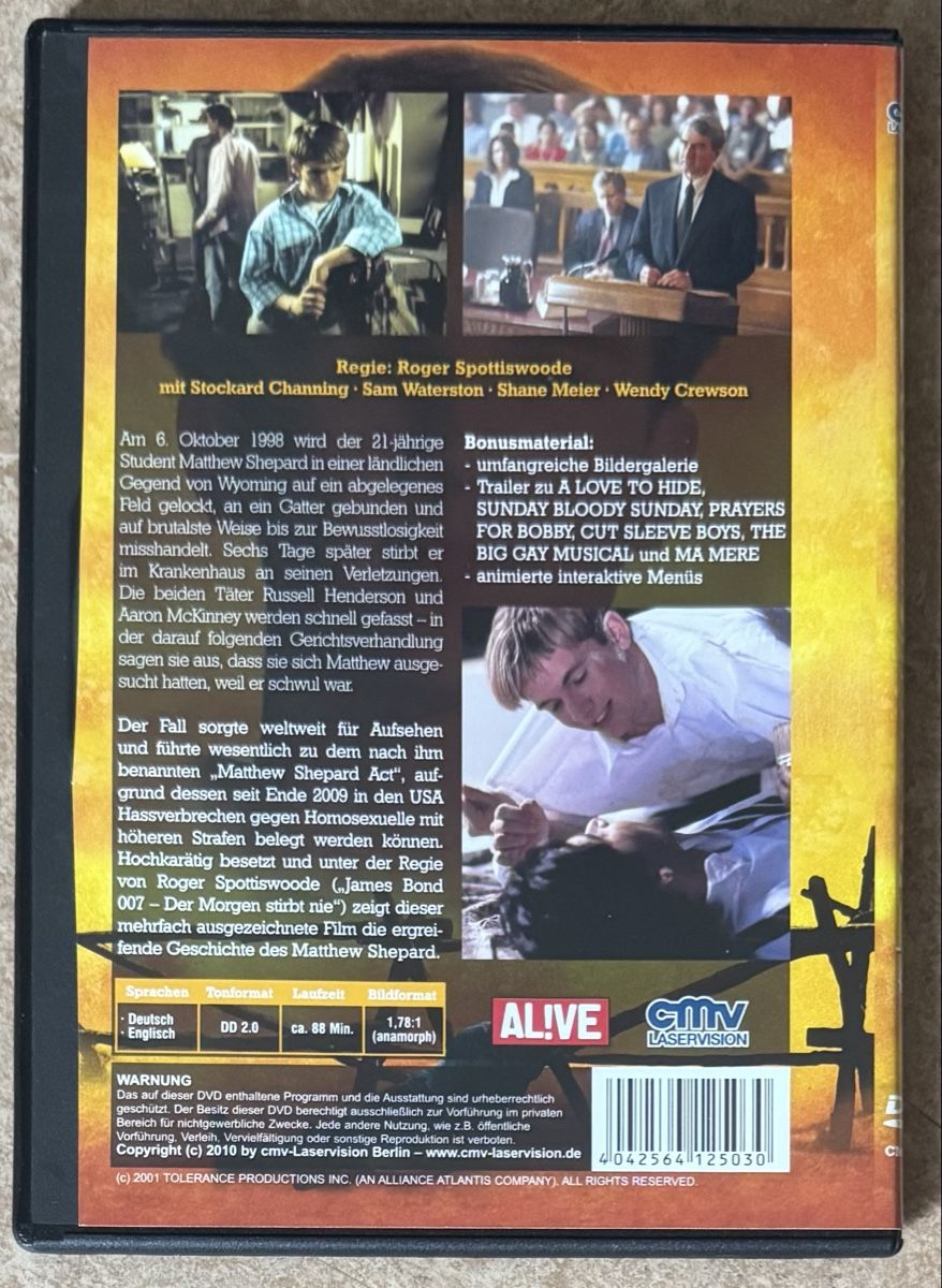 Alle DVDs: DIE MATTHEW SHEPARD STORY – Neu (gemäss Beschreibung) aus Dietikon von AndreaSch01 1