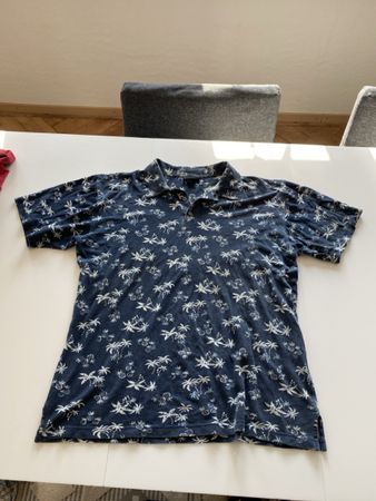 McNeal Poloshirt Gr. L, blau mit Palmen 
