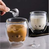 Doppelwandiges Kaffe Glas - Bär oder Katze (1 Stück)