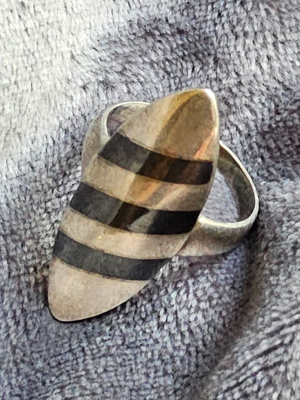 Anelli: Vintage Sterling Silber Ring mit Onyx, Grösse 52 – Usato da Zürich venduto da SciTec 3