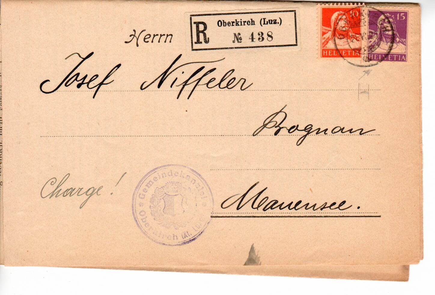 Tous les timbres: R - Oberkirch - Mauensee 1920 – D'occasion à Wolhusen par Curver9