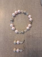 Sternenzauber Armband & passende Ohrringe rosa (handmade)