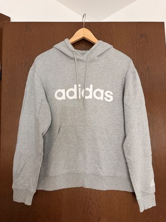 Felpa Adidas grigia con cappuccio