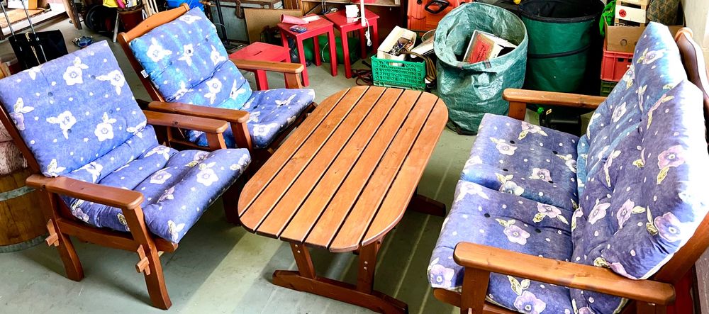 SITZGARNITUR GARTEN ODER BALKON INKL. WENDBARE POLSTER Kaufen auf Ricardo