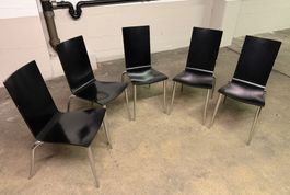 Design Konferenz / stühle Schwarz  Stapelbar & Extrem Massiv