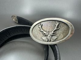 Gurt 925 Silber, Trachtengürtelschnalle, mit Hirschmotiv