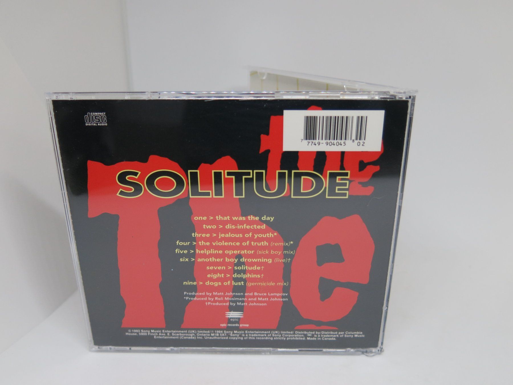 CD: rare Canada CD: The The – Solitude – Usato da Ernetschwil venduto da luisvonerni 2