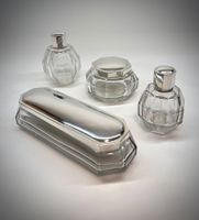 Art‑Deco Vanity Set – Wolfers Silber & VSL Kristall, Belgien
