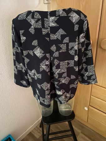 OPUS 3/4 Arm Shirt schwarz gemustert Grösse 42