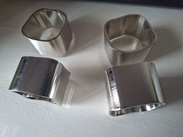 4 Serviettenringe Uneven silver, Westwing