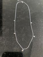 Weissgold Kette 14 Karat mit 5  Diamanten und Zertifikat
