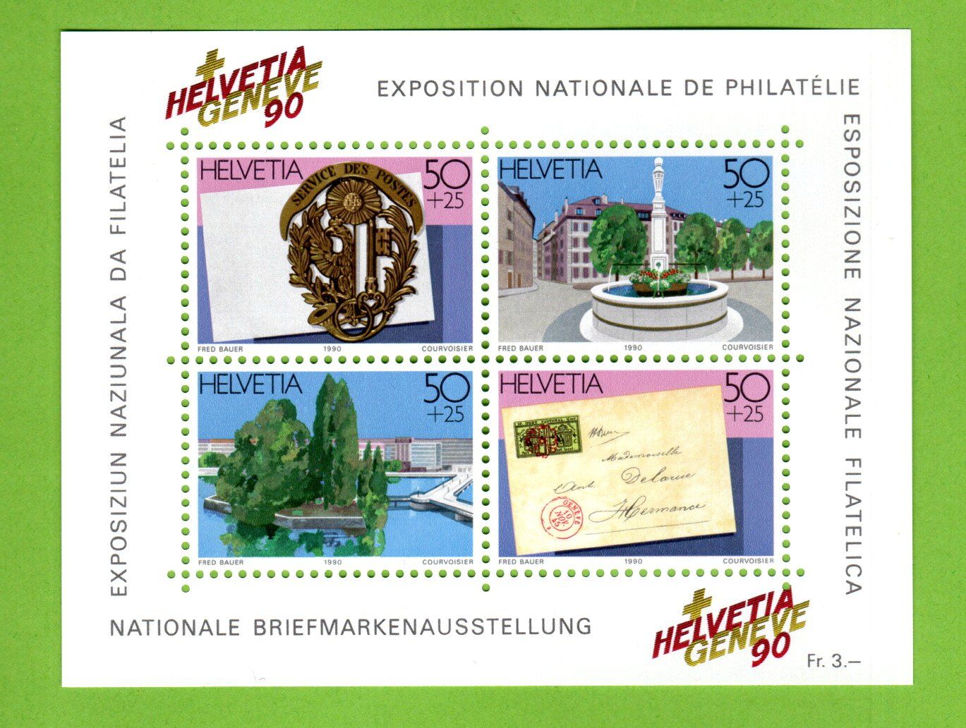 Alle Briefmarken: 1990 NABA-Genf-Block postfrisch – Neu (gemäss Beschreibung) aus Stein am Rhein von Huehnerhund