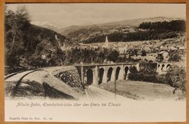 Albula Bahn Eisenbahn Brücke über den Rhein bei Thusis