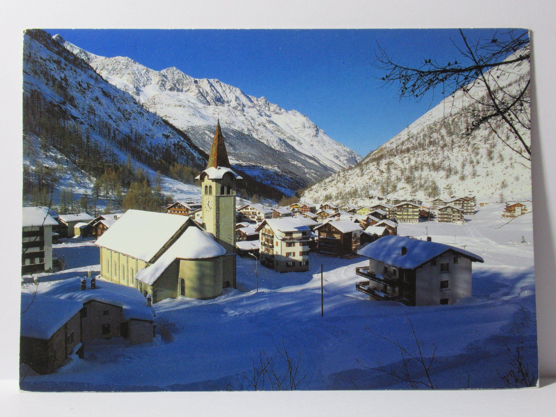 Cartes postales: Saas Almagell , Kirche – D'occasion à Grenchen par frechri