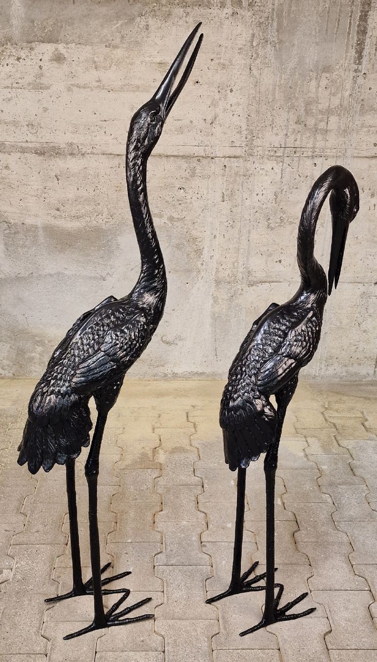 Sculture & Statue: Dekorative Kranich-Skulpturen Messing restauriert – Usato da Affeltrangen venduto da Szafaoli 2
