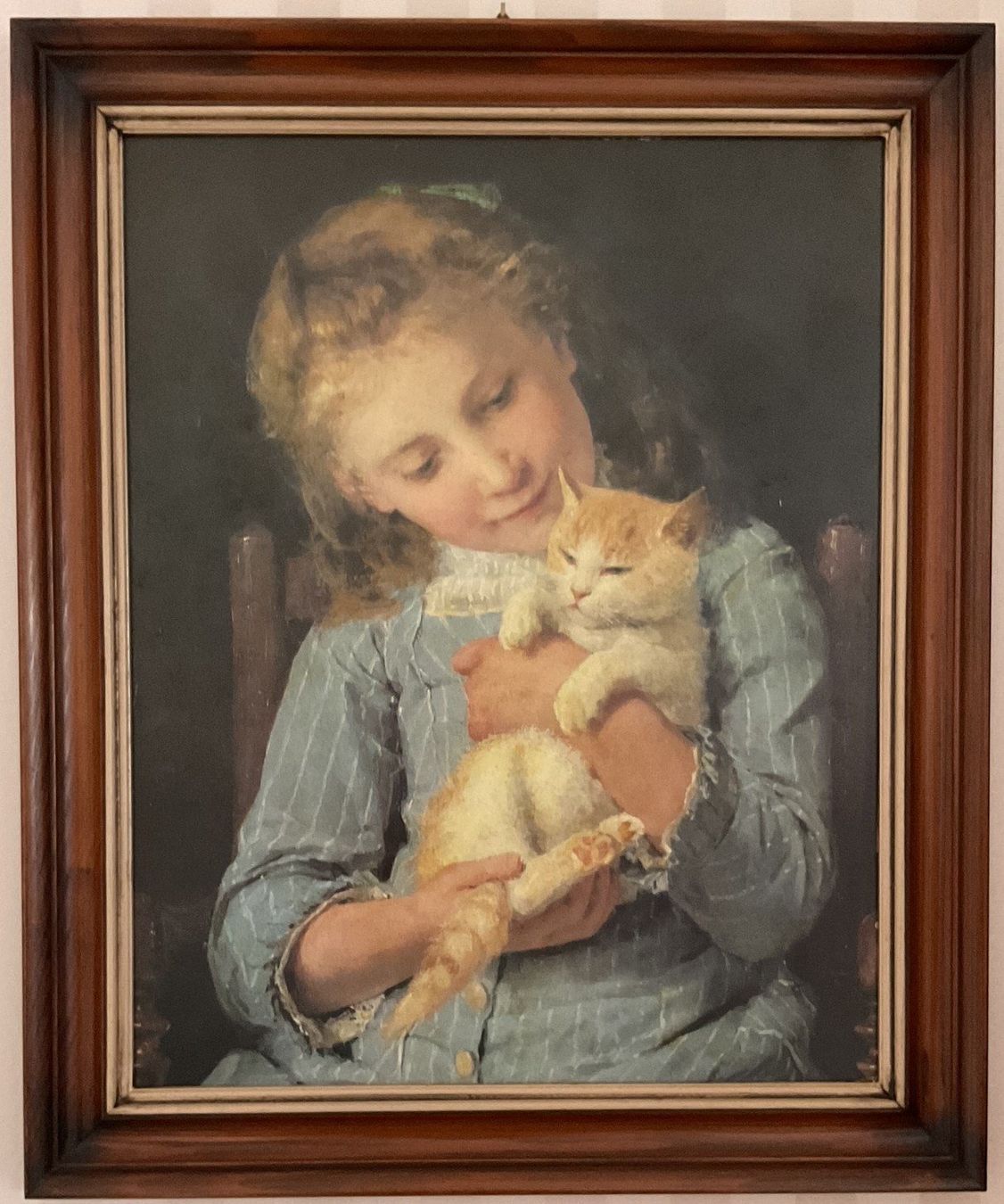 Gemälde: Mädchen mit Katze – Gebraucht aus Bottmingen von dc8_t5w9