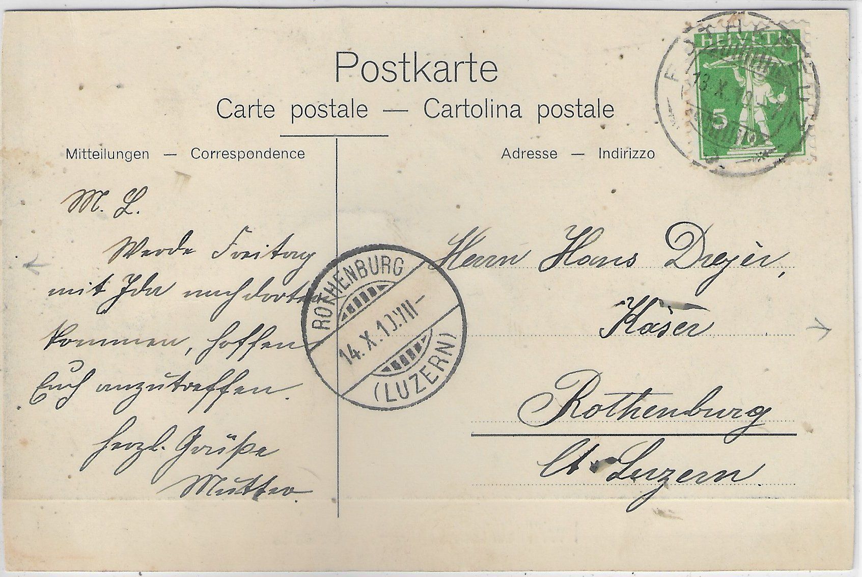 Cartoline postali: Inwil bei Luzern - Ostseite – Difettoso da Ettingen venduto da Kartenplanet 1
