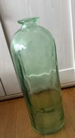 Alte Glasflasche, hellgrün, Vintage Look, 42cm hoch